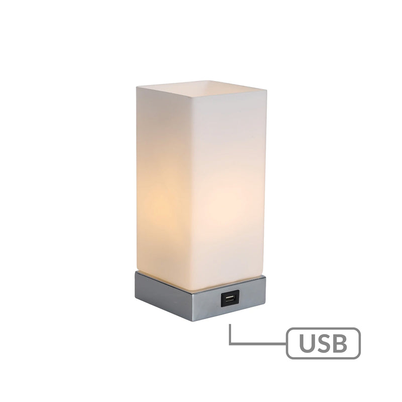 Jessica Rectangle Touch Lamp with USB Port - NuSea