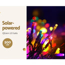 Jingle Jollys 12.5M Solar Christmas Lights Icicle String Light Multi Colour - NuSea