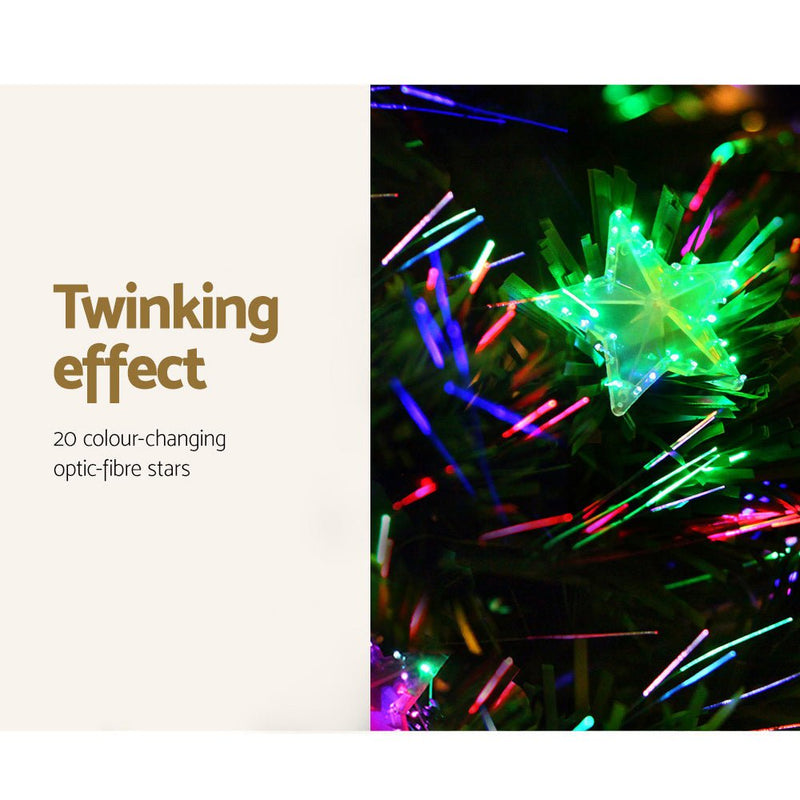 Jingle Jollys 1.2m Christmas Tree Optic Fibre LED Xmas tree Multi Colour - NuSea