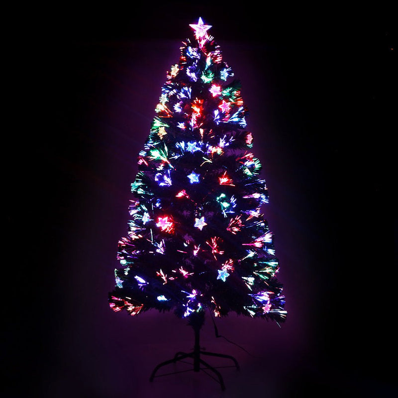 Jingle Jollys 1.2m Christmas Tree Optic Fibre LED Xmas tree Multi Colour - NuSea