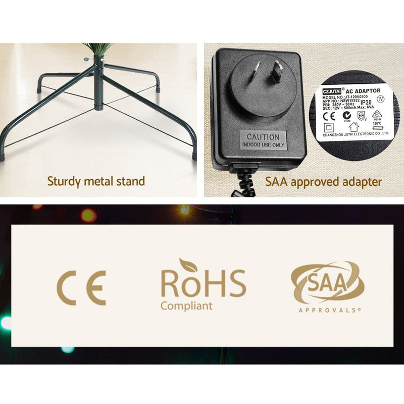 Jingle Jollys 1.2m Christmas Tree Optic Fibre LED Xmas tree Multi Colour - NuSea