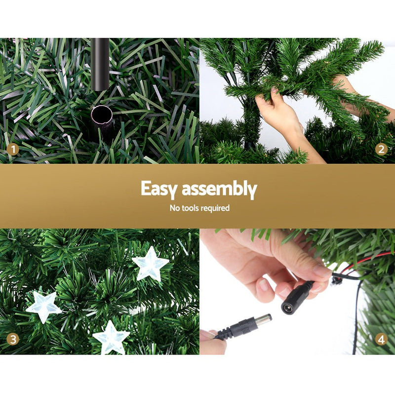 Jingle Jollys 1.2m Christmas Tree Optic Fibre LED Xmas tree Multi Colour - NuSea