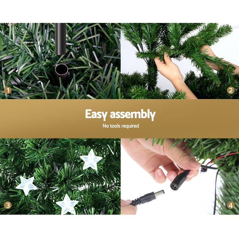 Jingle Jollys 1.5m Christmas Tree Optic Fibre LED Xmas tree Multi Colour - NuSea