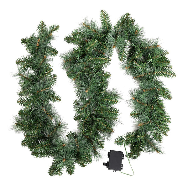 Jingle Jollys 1.8m Christmas Garland with LED lights Party Xmas Decorations - NuSea
