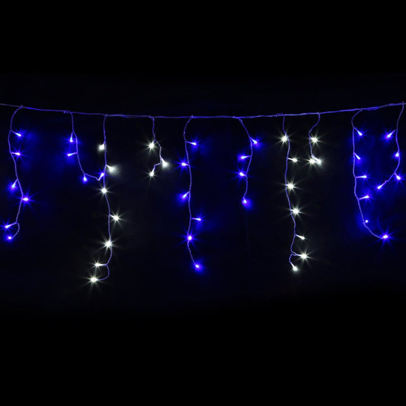 Jingle Jollys 20M Christmas Lights Icicle Light 800 LED Blue White Decor - NuSea