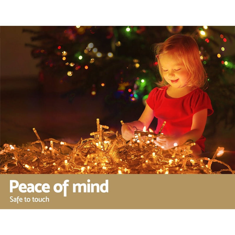 Jingle Jollys 20M Christmas Lights Icicle Light 800 LED Warm White Decor - NuSea