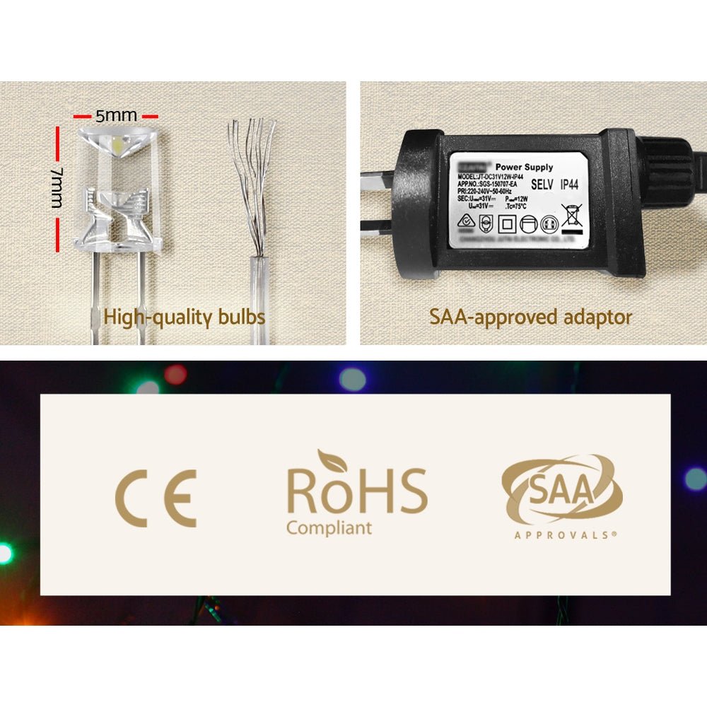 Jingle Jollys 20M Christmas Lights Icicle Light 800 LED Warm White Decor - NuSea