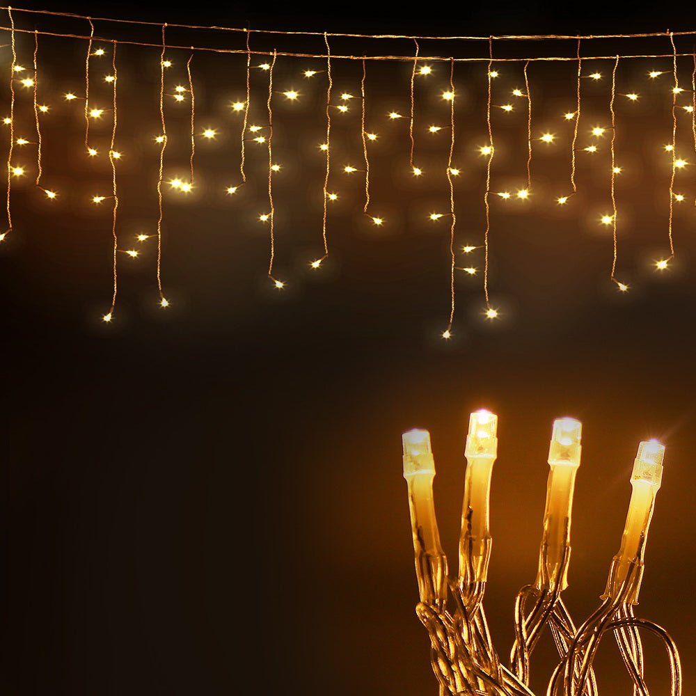 Jingle Jollys 20M Christmas Lights Icicle Light 800 LED Warm White Decor - NuSea