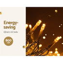 Jingle Jollys 20M Christmas Lights Icicle Light 800 LED Warm White Decor - NuSea