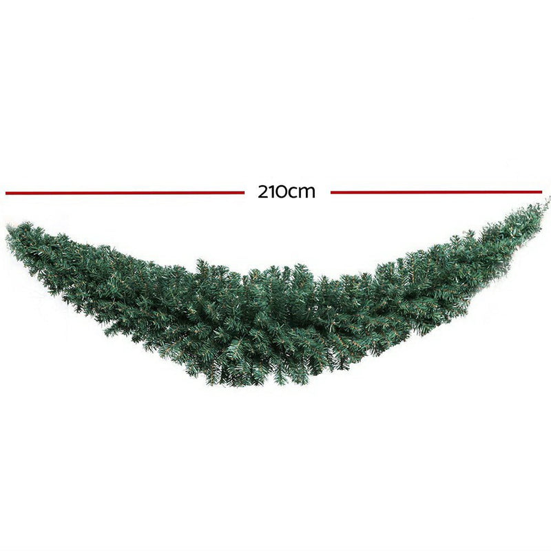 Jingle Jollys 2.1m Christmas Garland Xmas Decorations Green Wedding Party - NuSea