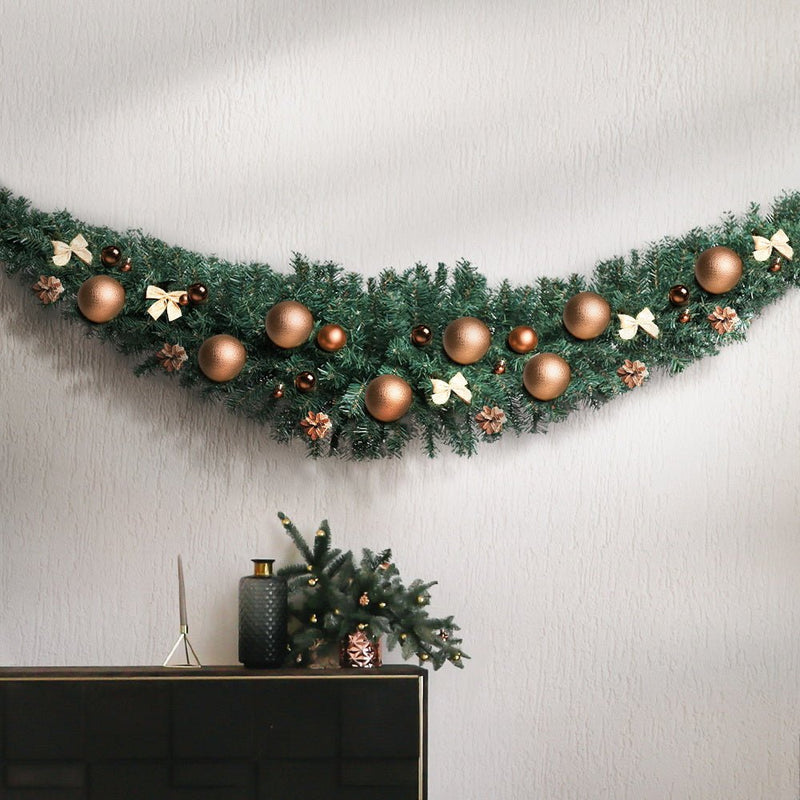 Jingle Jollys 2.1m Christmas Garland Xmas Decorations Green Wedding Party - NuSea