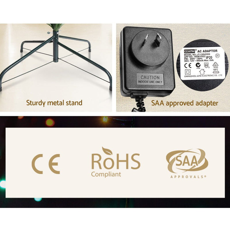 Jingle Jollys 2.4m Christmas Tree Optic Fibre LED Xmas tree Multi Colour - NuSea