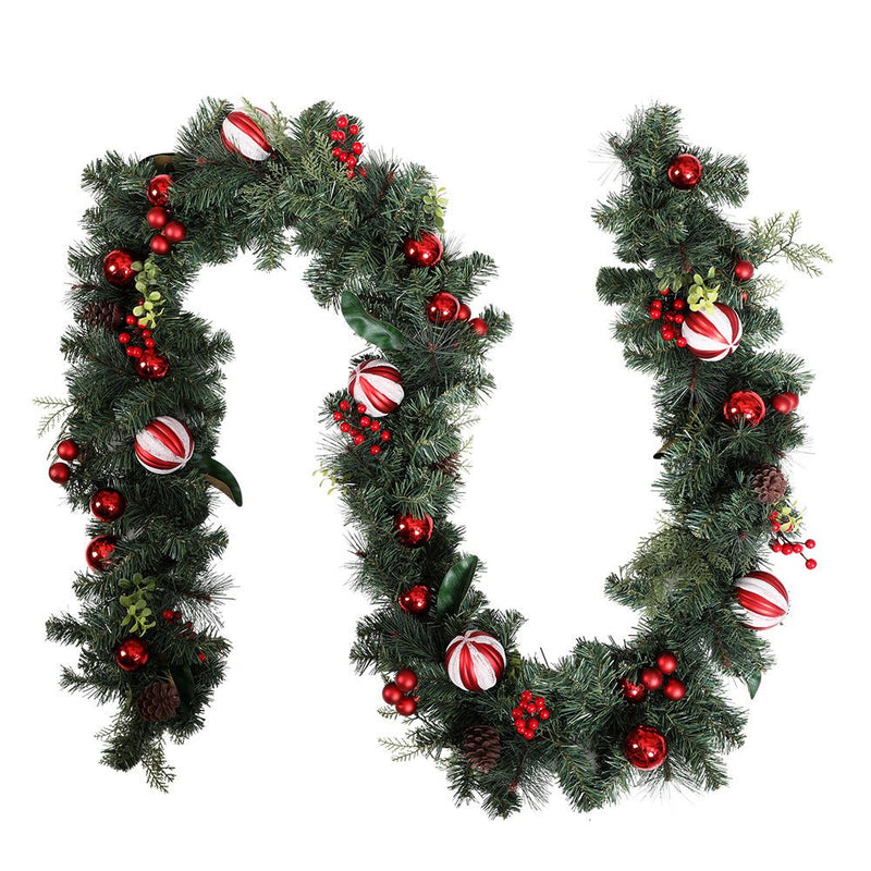 Jingle Jollys 2.7m Christmas Garland with Decorations Xmas Wedding Party - NuSea