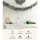 Jingle Jollys 2.7m Christmas Garland with LED Lights Snowy Decoration Xmas Party - NuSea