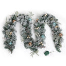 Jingle Jollys 2.7m Christmas Garland with LED Lights Snowy Decoration Xmas Party - NuSea