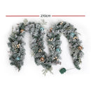 Jingle Jollys 2.7m Christmas Garland with LED Lights Snowy Decoration Xmas Party - NuSea