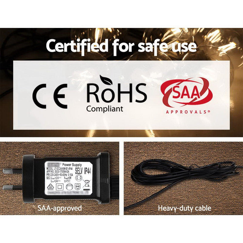 Jingle Jollys 41m LED Festoon String Lights 40 Bulbs Kits Wedding Party Christmas G80 - NuSea