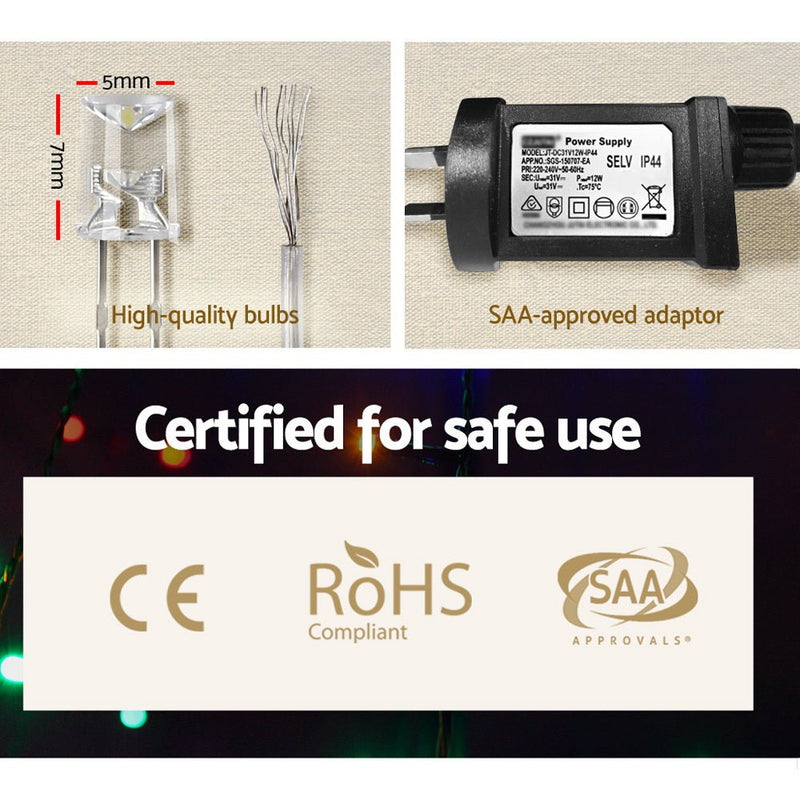 Jingle Jollys 50M Christmas Lights String Light 500 LED Colourful - NuSea