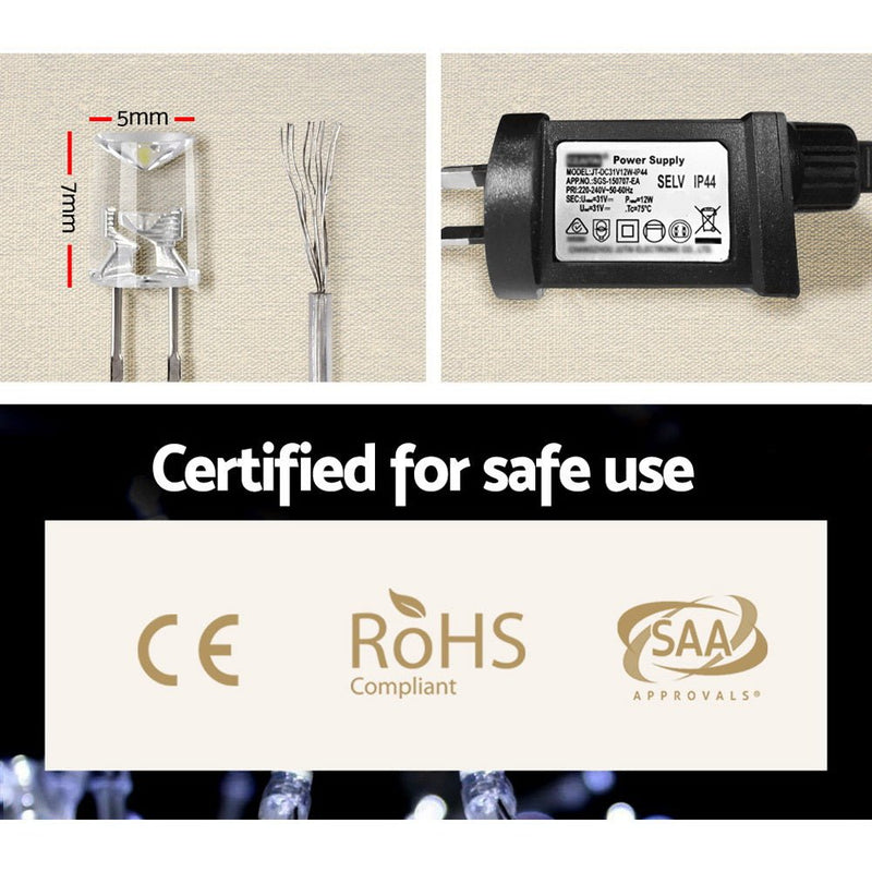 Jingle Jollys 50M Christmas Lights String Light 500 LED Cool White - NuSea