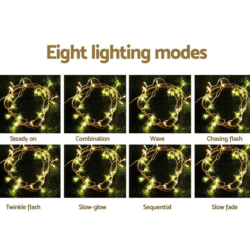 Jingle Jollys 50M Christmas Lights String Light 500 LED Warm White - NuSea