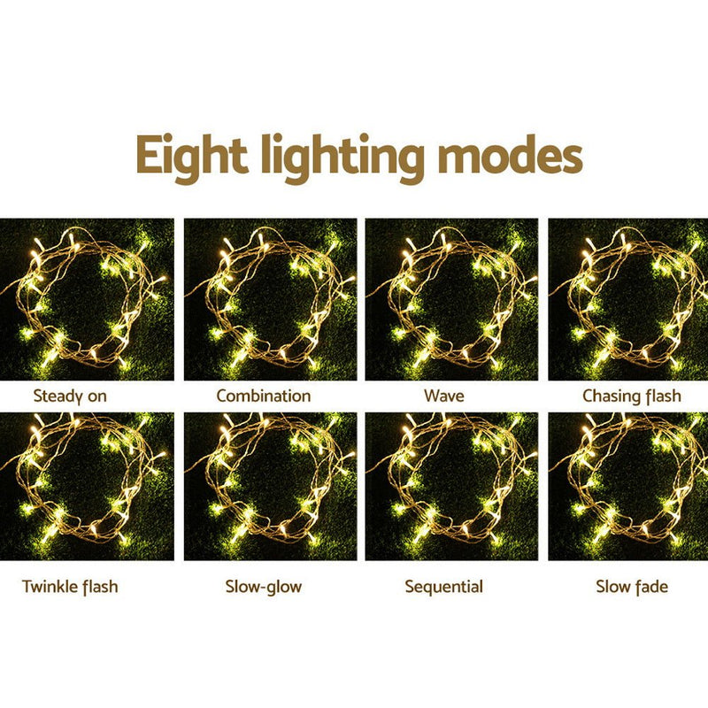 Jingle Jollys 6X3M Christmas Lights Curtain Light Warm White 600 LED - NuSea