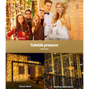 Jingle Jollys 6X3M Christmas Lights Curtain Light Warm White 600 LED - NuSea