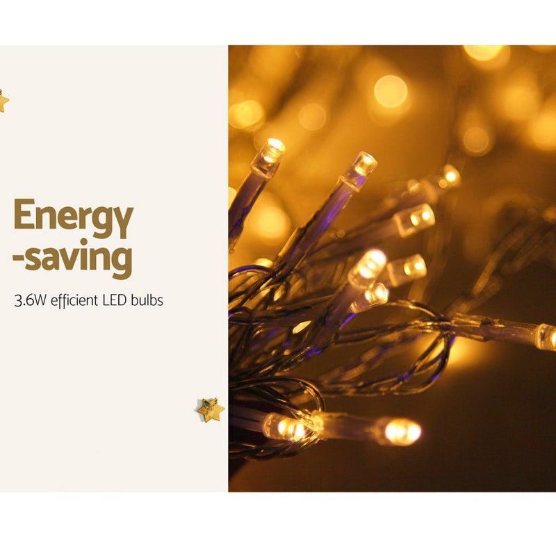 Jingle Jollys 6X3M Christmas Lights Curtain Light Warm White 600 LED - NuSea