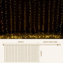 Jingle Jollys 6X3M Christmas Lights Curtain Light Warm White 600 LED - NuSea