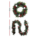 Jingle Jollys Christmas Garland with Wreath Set Ornaments Xmas Tree Decor - NuSea