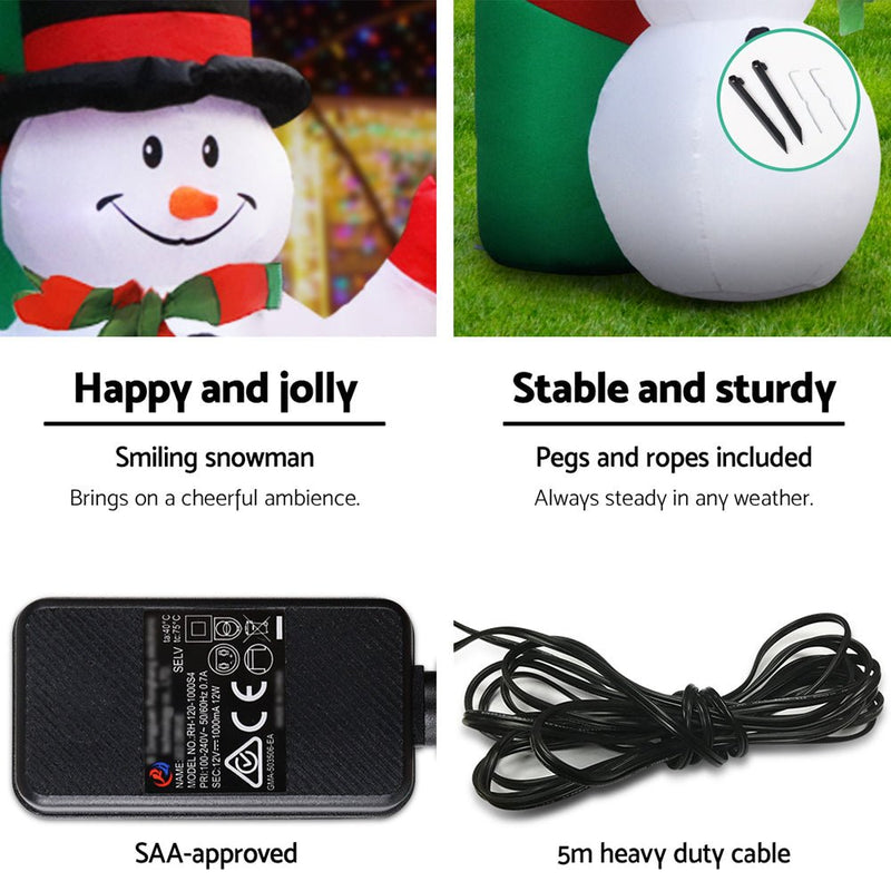 Jingle Jollys Christmas Inflatable Archwary 2.8M Illuminated Decorations - NuSea