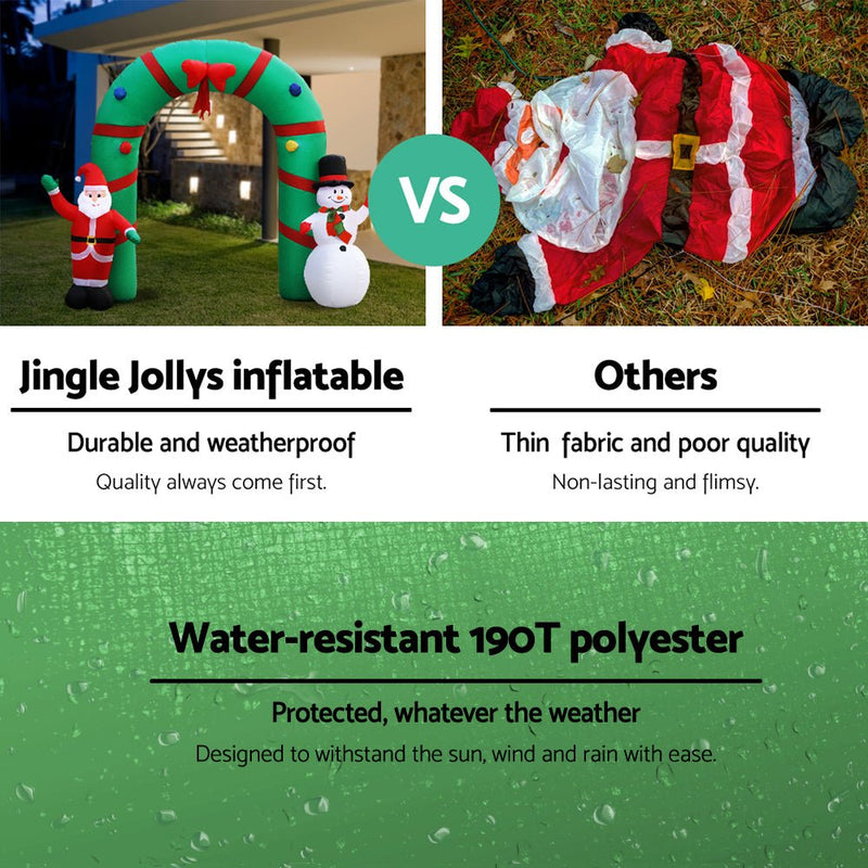 Jingle Jollys Christmas Inflatable Archwary 2.8M Illuminated Decorations - NuSea