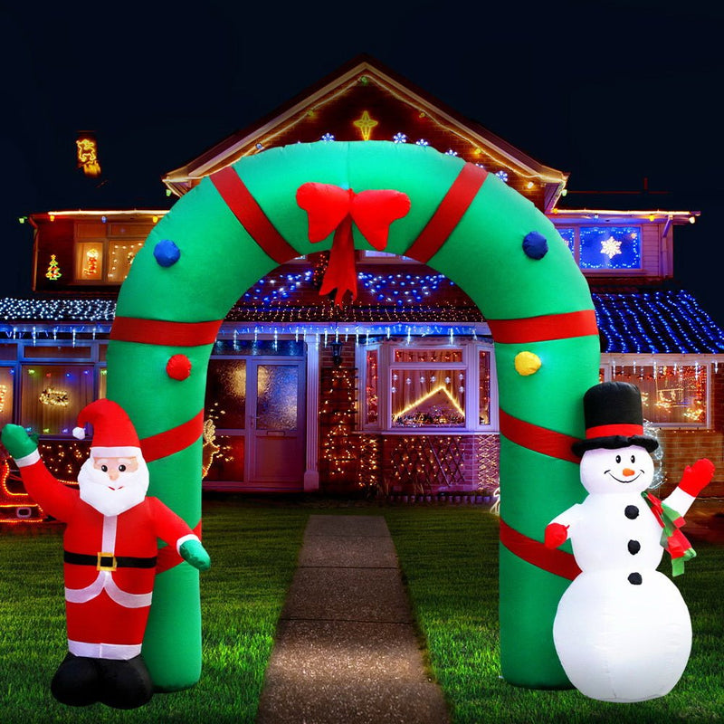 Jingle Jollys Christmas Inflatable Archwary 2.8M Illuminated Decorations - NuSea