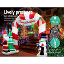 Jingle Jollys Christmas Inflatable Archwary Santa 3M Illuminated Decorations - NuSea