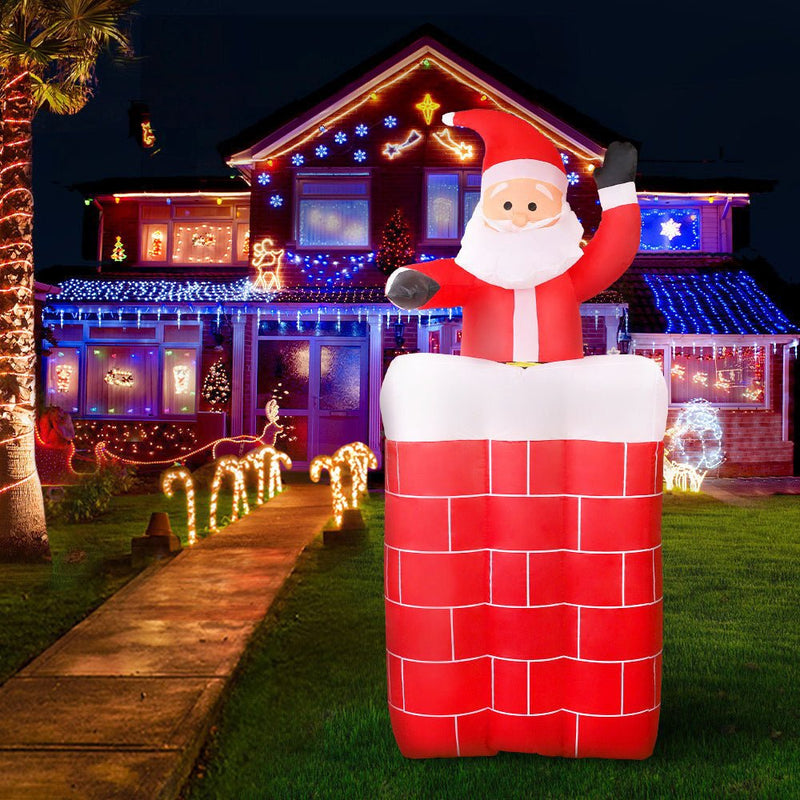 Jingle Jollys Christmas Inflatable Santa Pop Up 1.8M Illuminated Decorations - NuSea