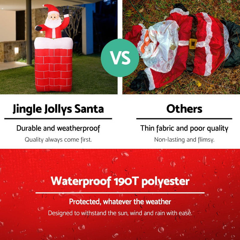 Jingle Jollys Christmas Inflatable Santa Pop Up 1.8M Illuminated Decorations - NuSea
