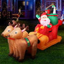 Jingle Jollys Christmas Inflatable Santa Sleigh 2.2M Illuminated Decorations - NuSea
