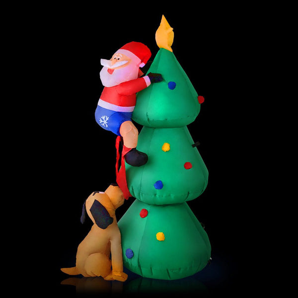 Jingle Jollys Christmas Inflatable Santa Tree 1.8M Illuminated Decorations - NuSea