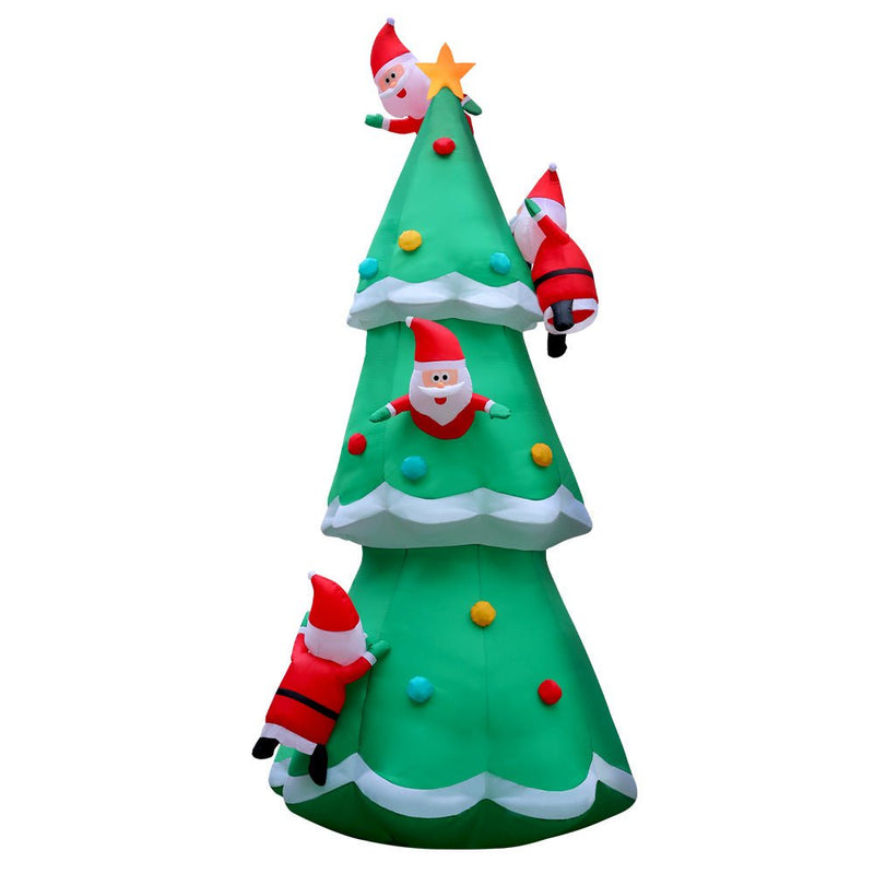 Jingle Jollys Christmas Inflatable Santa Tree 5M Illuminated Decorations - NuSea