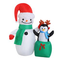 Jingle Jollys Christmas Inflatable Snowman 1.8M Illuminated Decorations - NuSea
