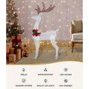 Jingle Jollys Christmas Lights 150cm Reindeer 100 LED Decorations - NuSea