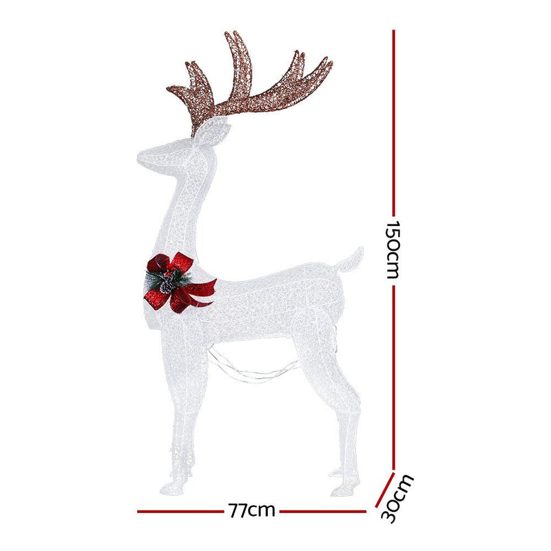 Jingle Jollys Christmas Lights 150cm Reindeer 100 LED Decorations - NuSea