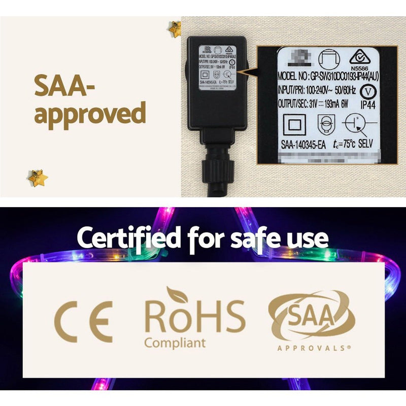 Jingle Jollys Christmas Lights 188cm Tree 288 LED Decorations - NuSea