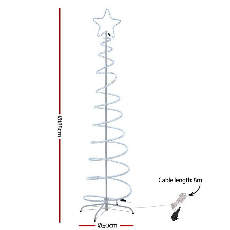 Jingle Jollys Christmas Lights 188cm Tree 288 LED Decorations - NuSea