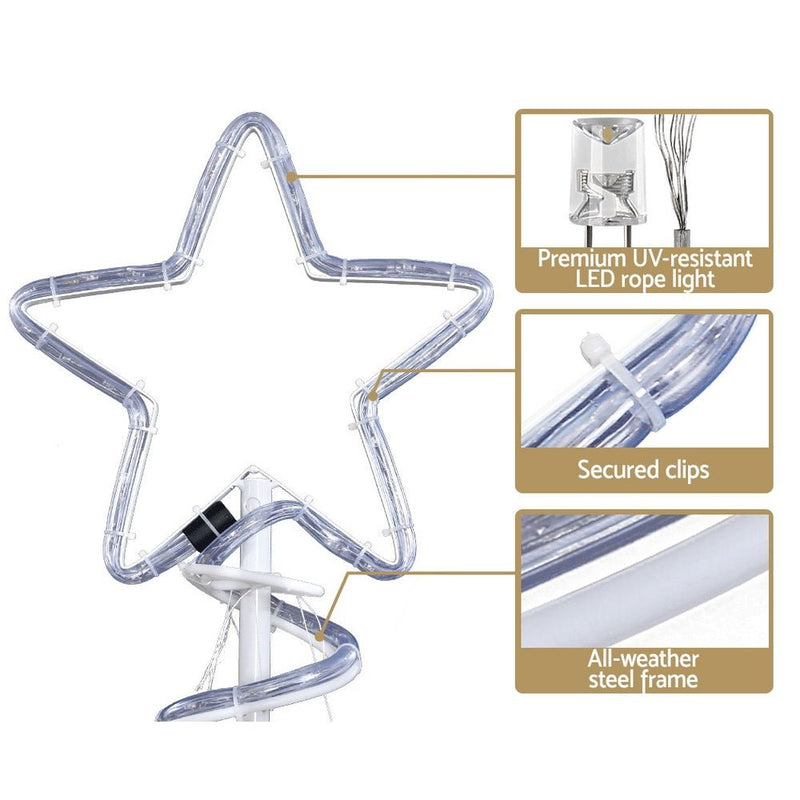 Jingle Jollys Christmas Lights 188cm Tree 288 LED Decorations - NuSea