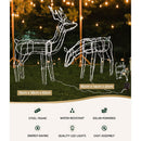 Jingle Jollys Christmas Lights 2 Pcs Reindeers 200 LED Decorations - NuSea
