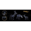 Jingle Jollys Christmas Lights 3 Pcs Reindeers 250 LED Decorations - NuSea