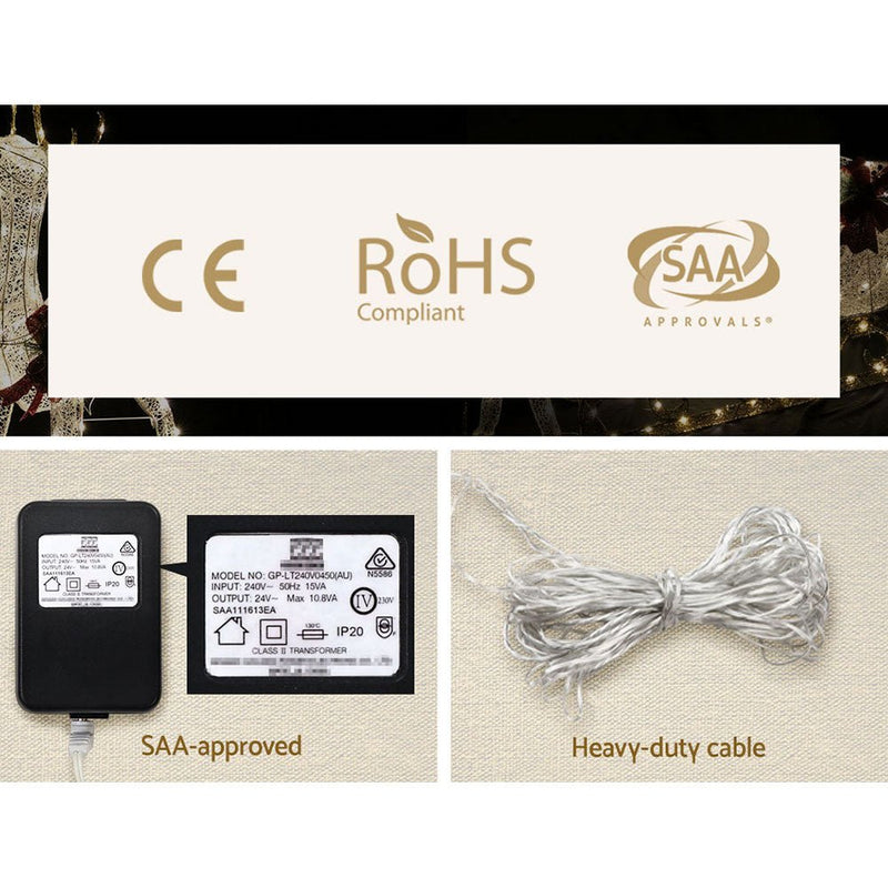 Jingle Jollys Christmas Lights 3 Pcs Reindeers 250 LED Decorations - NuSea