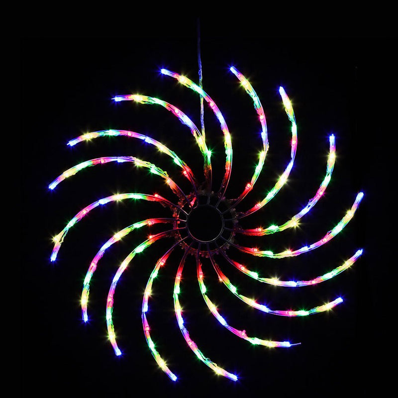 Jingle Jollys Christmas Lights 50cm Spin 128 LED Decorations - NuSea