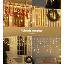 Jingle Jollys Solar Christmas Lights 80 LED 3M Icicle Light Star Decorations - NuSea