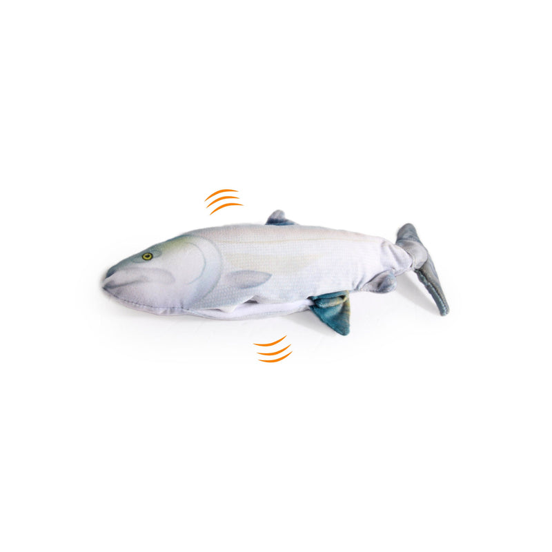 Jittering Sardine Cat Toy Flopping Dancing Fish + Catnip Silvervine Electric USB - NuSea